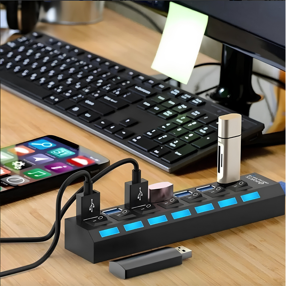 HUB 7 PORTAS USB 3.0 LEHMOX LEY-199 - imagem