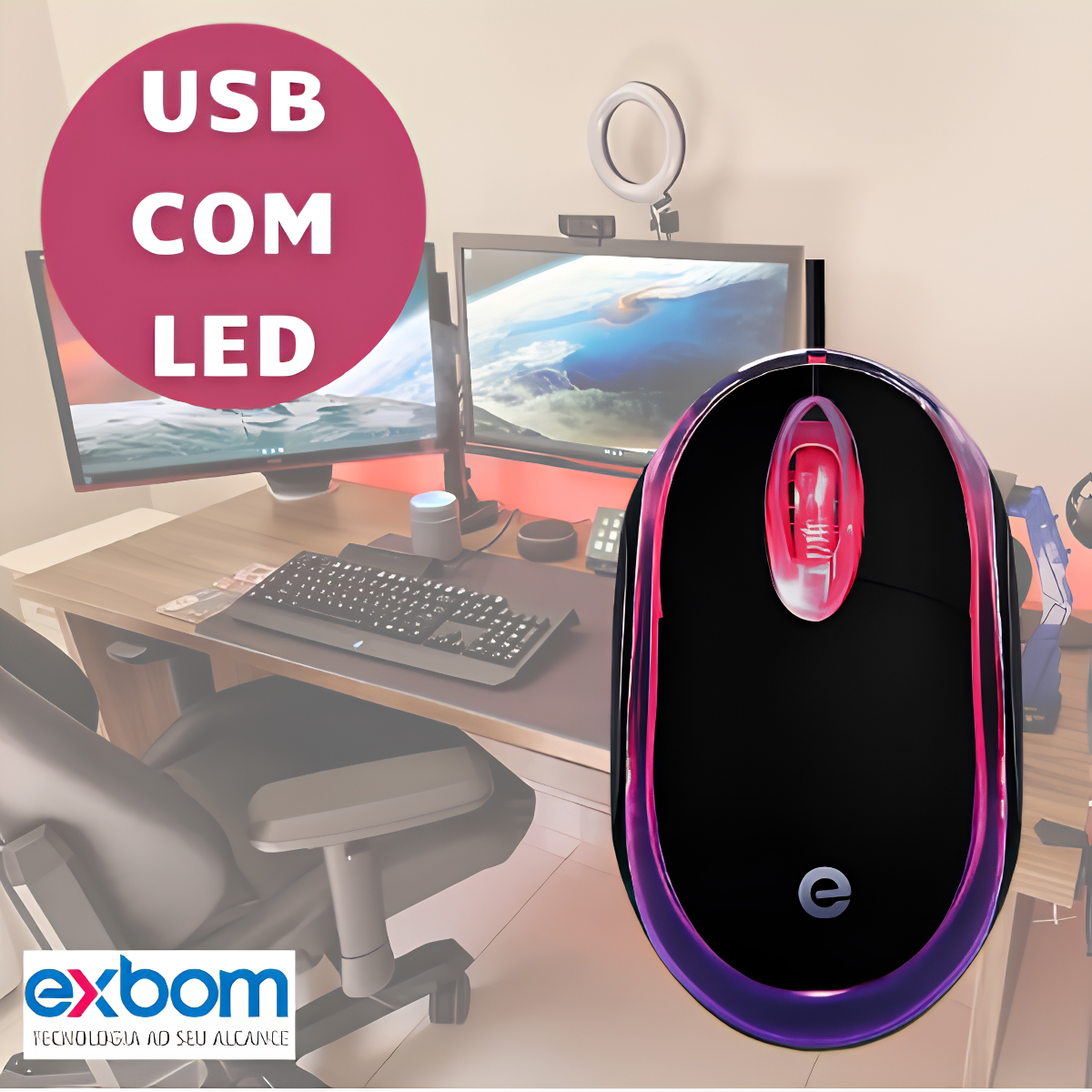 MOUSE COM FIO OPTICAL EXBOM MS-9 - imagem