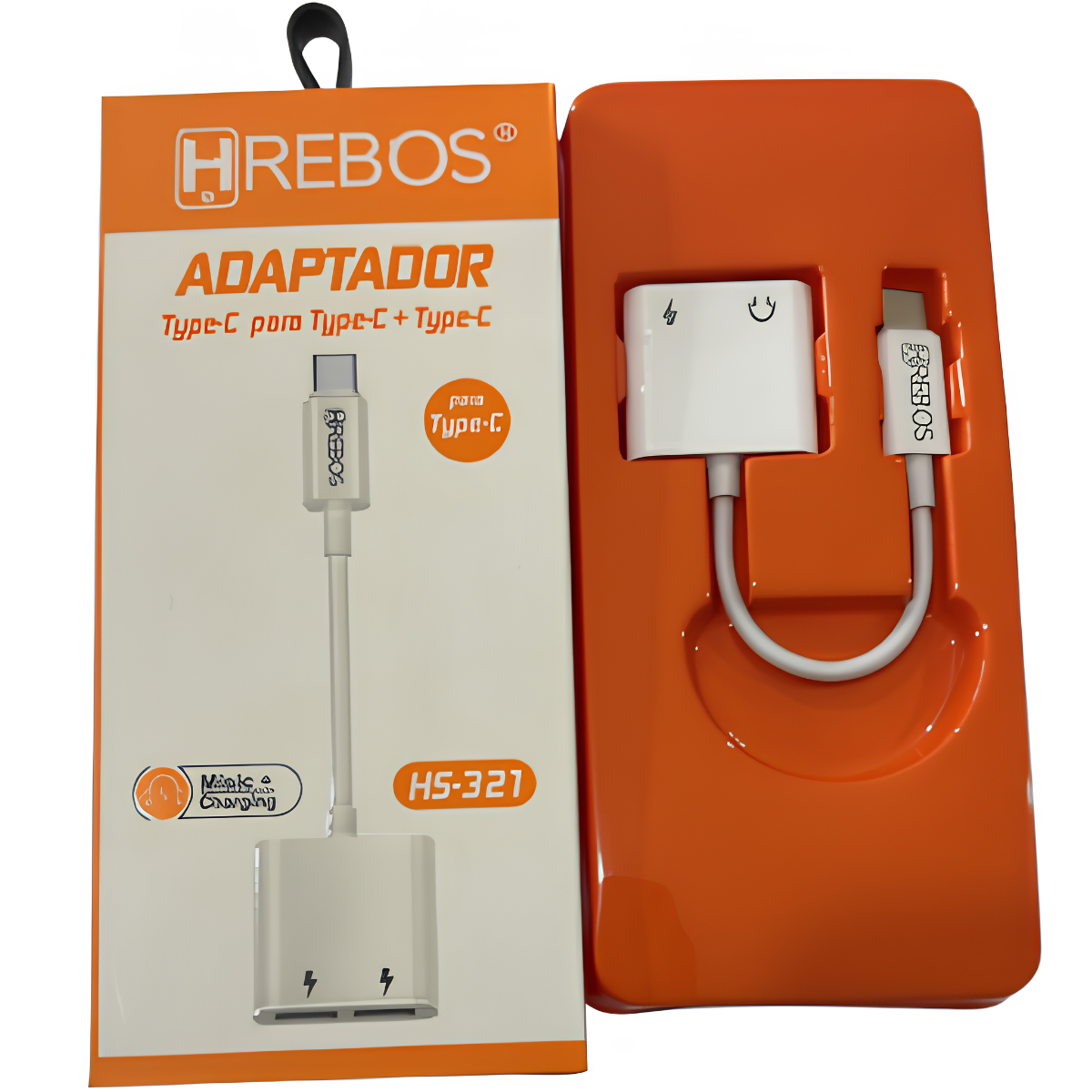 ADAPTADOR TIPO-C PARA TIPO-C E FONE DE OUVIDO TIPO-C (HS-321)