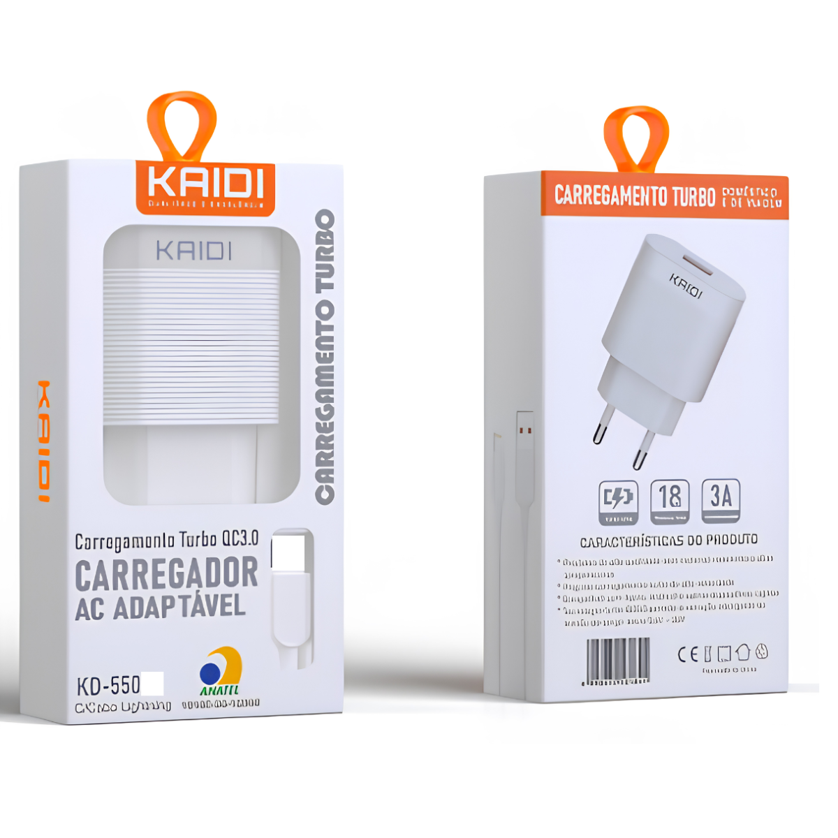CARREGADOR KAIDI IPHONE IOS COMPLETO
