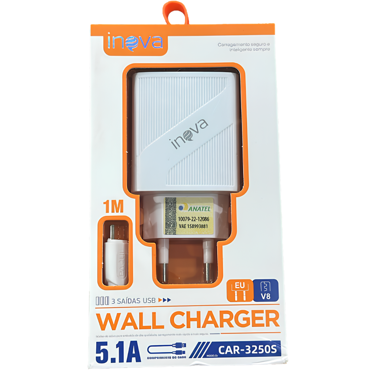 CARREGADOR INOVA MICRO V8 5.1A COMPLETO