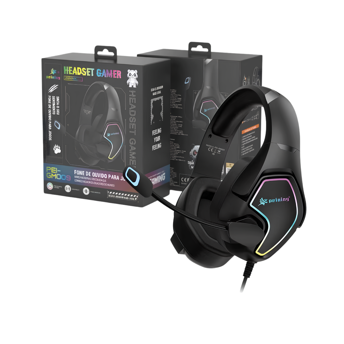 FONE DE OUVIDO GAMER HEADSET COM MICROFONE PEINING (PEI-M009)