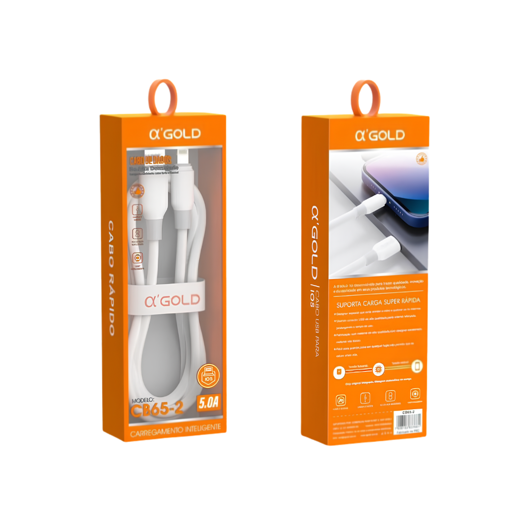 CABO USB 1M REFORÇADO AGOLD IOS (CB65-2)