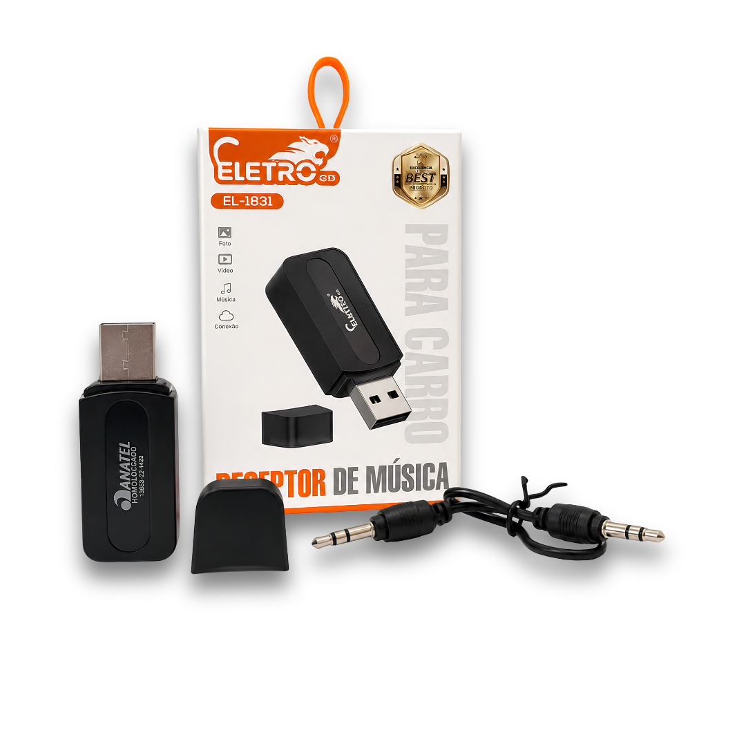 ADAPTADOR BLUETOOTH / RECEPTOR DE MUSICA P2 ELETRO (EL-1831)