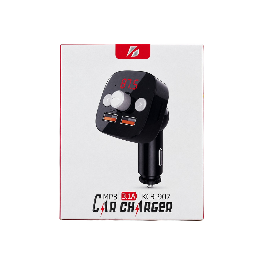 CAR CHARGE FM TRANSMITTER HANDSFREE BLUETOOTH M3 PLAYER 3.1A KCB-907