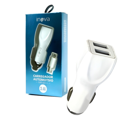 CARREGADOR VEICULAR INOVA COM CABO V8 (CAR-G5111)