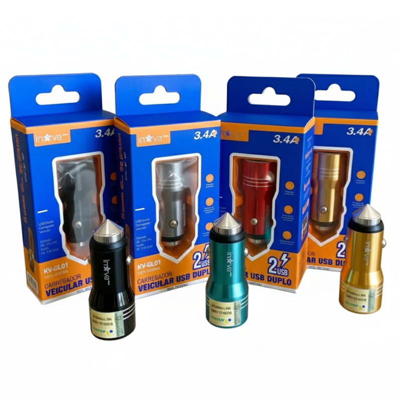 CARREGADOR VEICULAR INOVA 3.4A