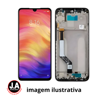 FRONTAL XIAOMI NOTE 7 / 7 PRO LCD COM ARO CHINA - PRETO