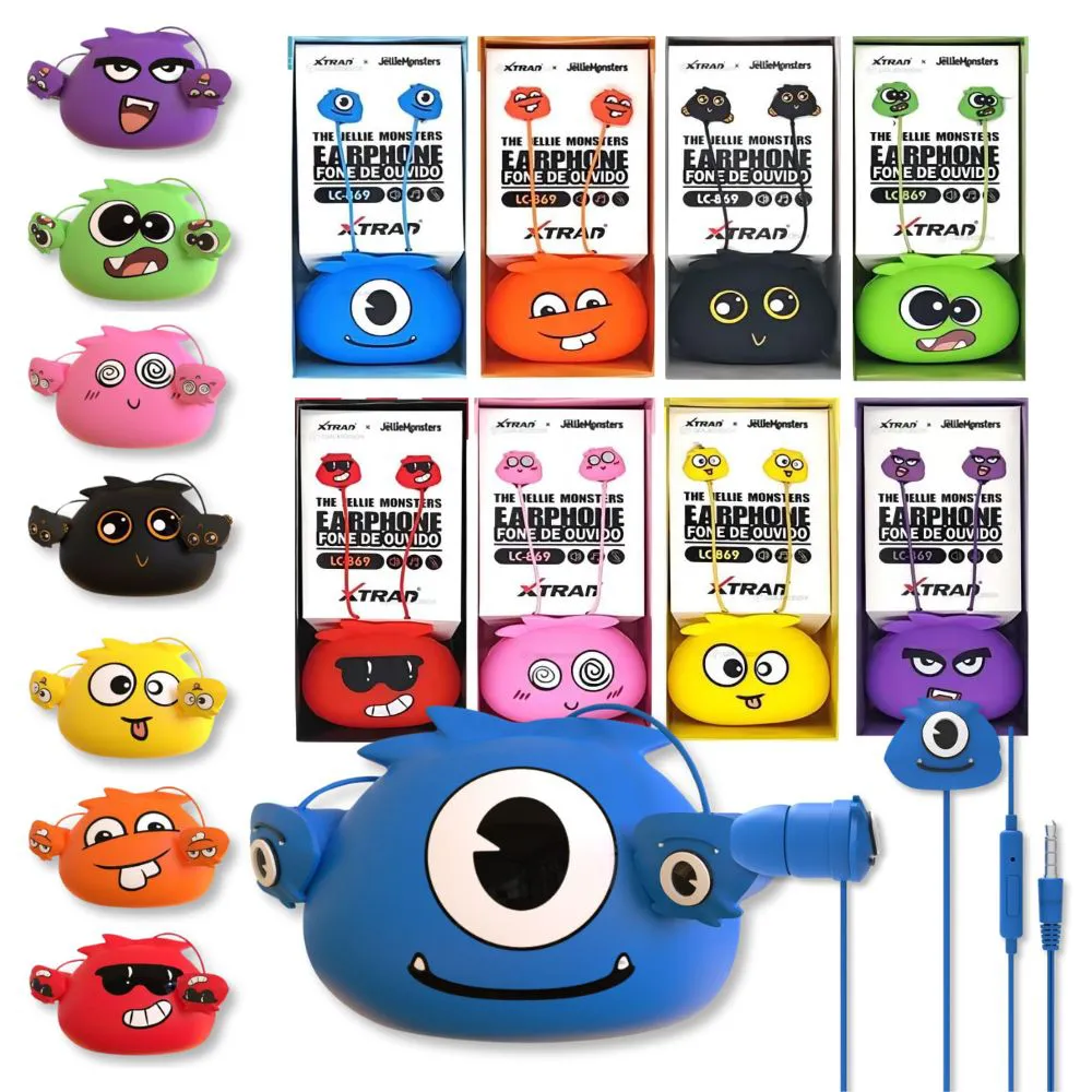 FONE DE OUVIDO COM FIO INFANTIL JELLIEMONS LC-869